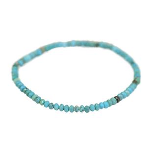 天然绿松石手链极细3m原矿石手串单圈小米珠多刻面女款送闺蜜礼物