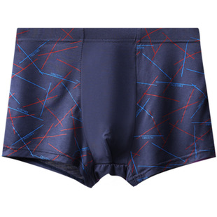 男士内裤男平角裤莫代尔透气宽松加肥加大码中腰青少年四角短裤头