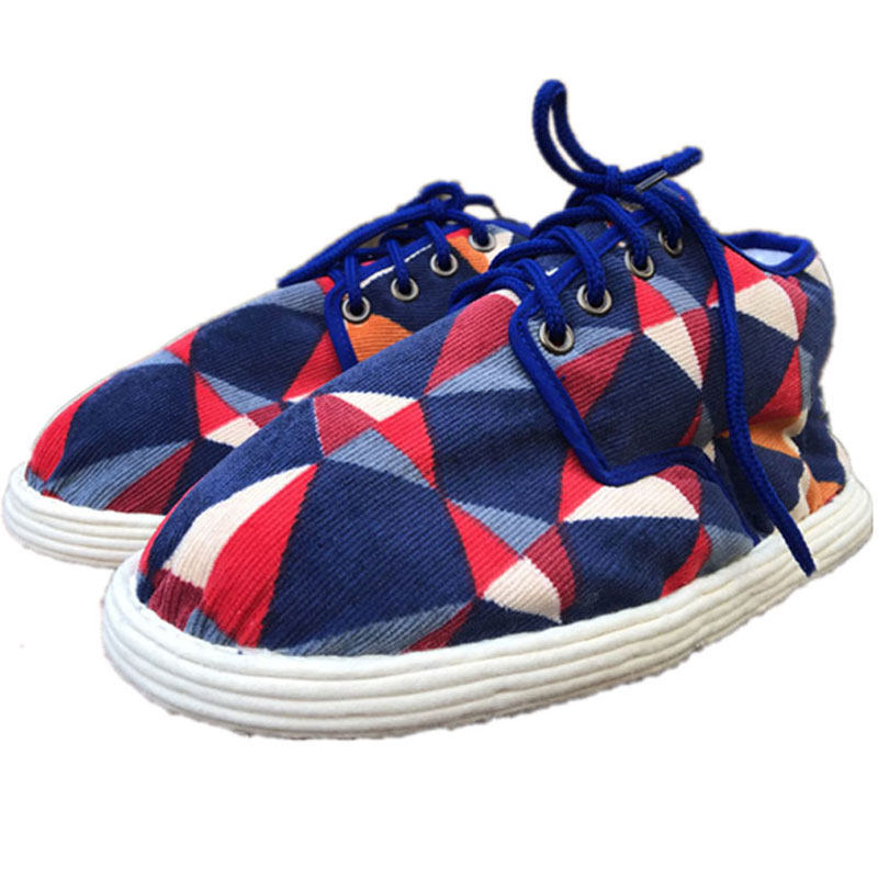 怀旧灯芯绒千层底棉鞋纯手工汉服