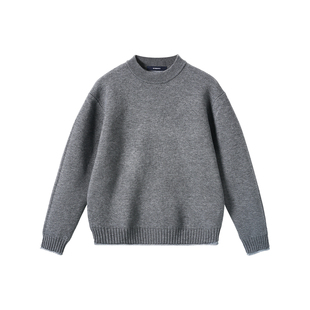 NYHSUGOO/南乙秋冬28支色纺圆领休闲毛衣加厚长袖打底针织衫53993