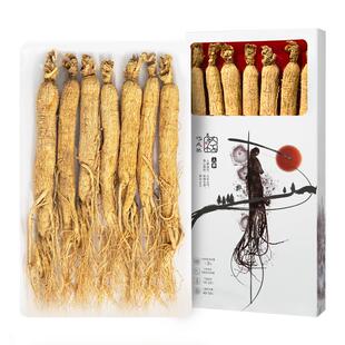 巧天然东北长白山人参整根全须生晒参老参搭鹿茸礼盒煲汤泡酒药材