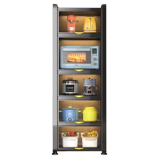 厨房置物架2025新款夹缝多功能收纳柜家用落地储物柜靠墙一体碗柜