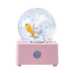 鸟之诗水晶球音乐盒小兔子八音盒生日礼物送小女生朋友女孩小夜灯