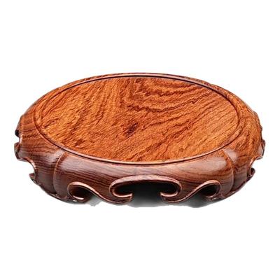 非洲酸枝如意摆件圆形实木底座