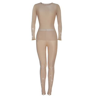 MY高尔夫防晒衣套装高弹肤色打底衫打底裤内搭长袖冰丝球衣闪钻凉