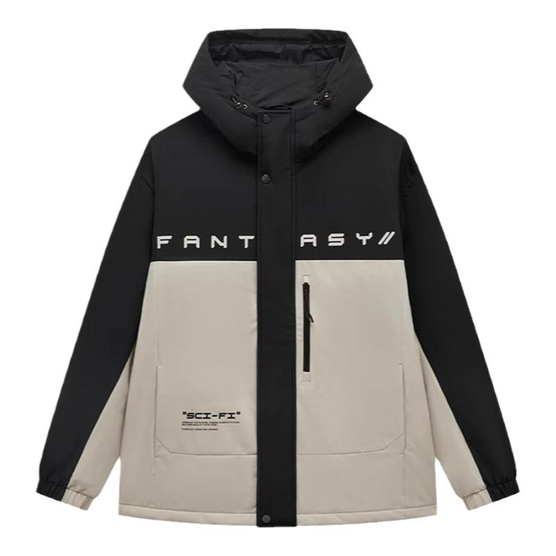 特步防风保暖棉服2024新款男