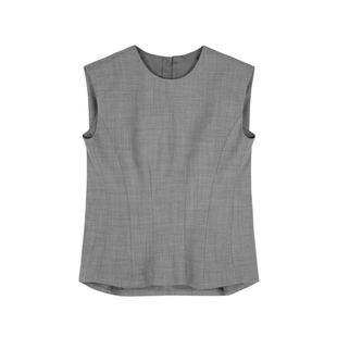 JNBY/江南布衣秋冬衬衫无袖羊毛上衣女极简柔软舒适百搭5O021539H