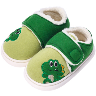 恐龙宝宝棉拖鞋男宝1-3岁2儿童男童女童小朋友居家小拖鞋包跟冬季
