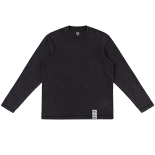 Lee26夏新宽松版圆领门票设计元素标签雪花洗轻薄男女同款长袖T恤