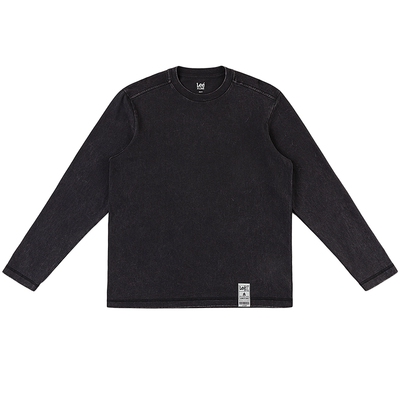 Lee26夏新宽松版圆领门票设计元素标签雪花洗轻薄男女同款长袖T恤