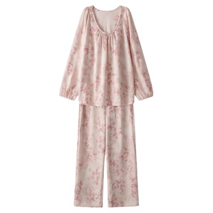 夏季女士冰丝睡衣女高级感缎面女款中式长袖长裤家居服套装春夏