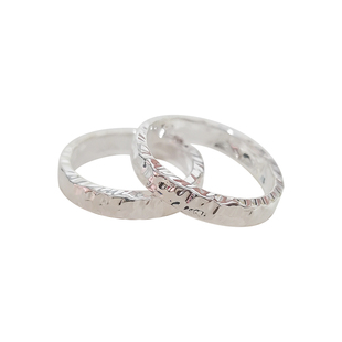 订制情侣对戒纯银戒指闭口简约日韩锤纹小众男女一对刻字S999足银