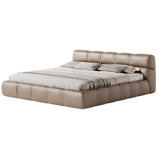 真皮床泡芙软包主卧法式2米x2米2大床双人床主卧高端大气广东佛山