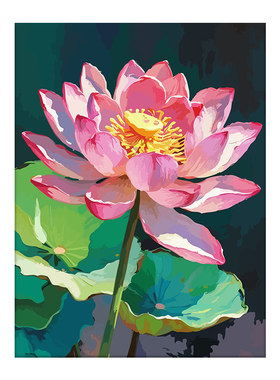 【好运莲莲】手工填色数字油画