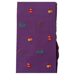 日系童趣卡通小红帽大灰狼圣诞树丝袜80D春秋提花彩色少女连裤袜