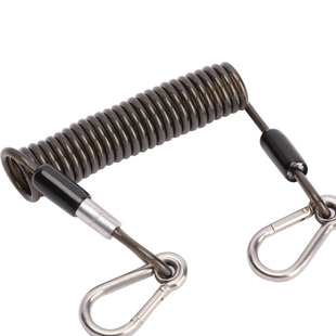 海钓船钓竿失手绳船钓竿保险绳钓鱼失手绳扣鱼竿防丢绳2米3米钢丝