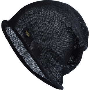 2025新款日本原生麻堆堆帽女夏凉感大头套头帽薄款宽松透气包头帽