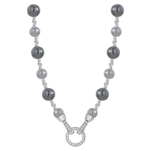 灰色珍珠项链女秋冬长款毛衣链大气高档高级感2026新款爆款配饰品