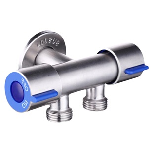 304不锈钢三通角阀一进二出双控水龙头洗衣机双开关一分二分水器