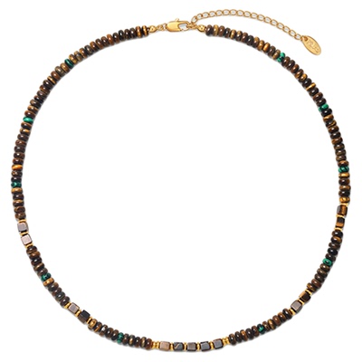 【哼哈冰冰】OUBIYABI欧比雅比木星系列叠财虎眼石串珠项链颈链