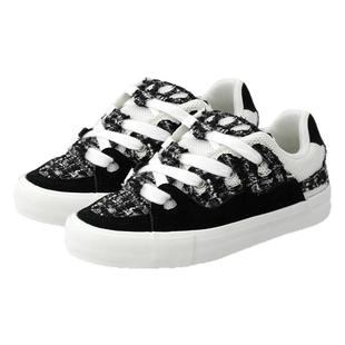 REVENGEXSTORMFLAMEOS复仇风暴联名款面包鞋黑白帆布鞋男女滑板鞋