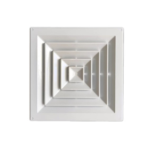 加厚ABS新款散流器中央空调四面出风-百叶通风防结露方形扩散风口