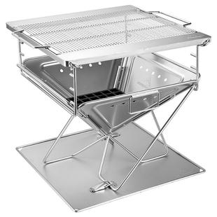 柯曼焚火台MT-055加大加厚烧烤炉不锈钢折叠烤肉炉篝火烤架柴火炉