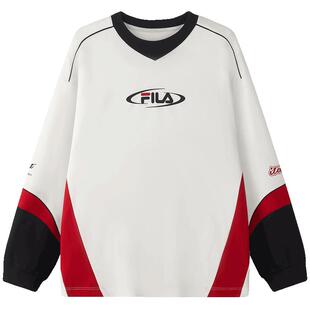 FILA 斐乐儿童长袖T恤男童2026年夏季新款中大童运动休闲上衣撞色