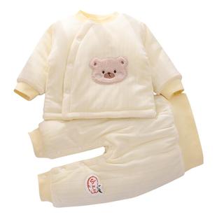 男女宝宝夹棉衣服冬季婴儿加厚分体两件套装棉衣棉裤冬装棉服外穿