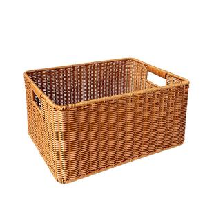 仿藤编格子柜收纳筐脏衣篮家用橱柜衣物储物篮客厅玩具杂物收纳盒