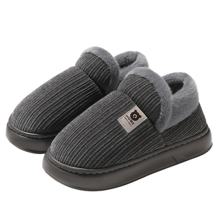 高帮棉鞋男款冬季2025新款室内家居防滑厚底保暖加绒毛棉拖鞋男士