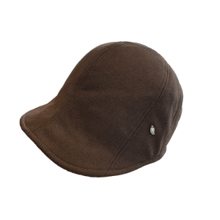 软檐毛呢鸭舌帽子女秋冬时尚显脸小贝雷帽简约保暖加宽加深前进帽