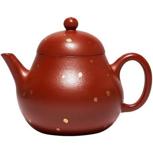 宜兴紫砂壶茶壶洒金手工小容量单个一人朱泥小品高梨泡茶壶125cc