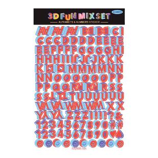 韩国文具paperian彩色3D大写字母数字贴纸可拆卸无痕手帐装饰素材