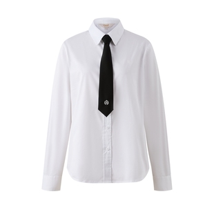 【61%棉】Eland衣恋衬衫女气质通勤长袖上衣2025冬季新款