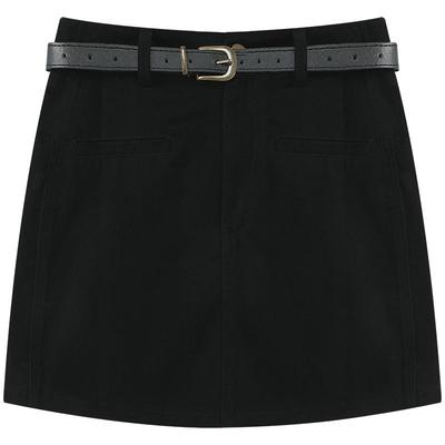 慕兔复古a字包臀半身裙