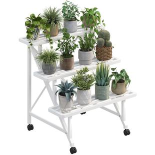阳台花架置物架阶梯式花架子客厅落地式可移动户外蝴蝶兰花盆托架