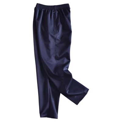 南韩丝纯色无杠藏青色校服裤子