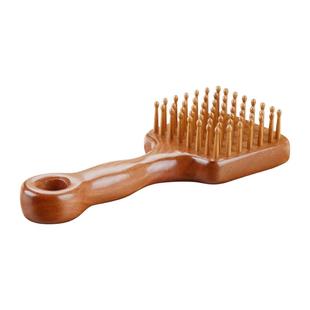 圆环插齿按摩梳头部经络梳子头皮洗头刷养生头疗刮痧经络刷檀木梳