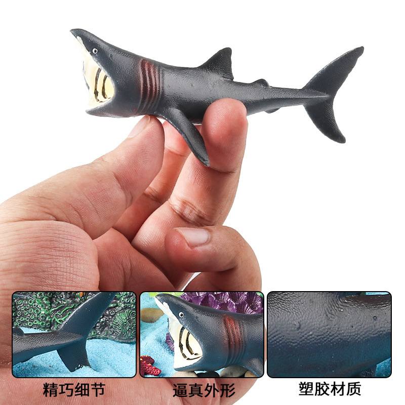 认知海洋动物模型仿真姥鲨鲨鱼玩具儿童鲛实心摆件姥象沙老鼠鲨大