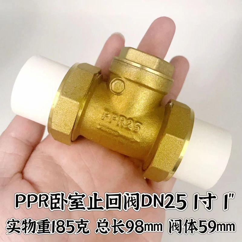 黄铜PPR卧式止回阀水管管道防回流热熔阀门单向阀倒流水表逆止阀