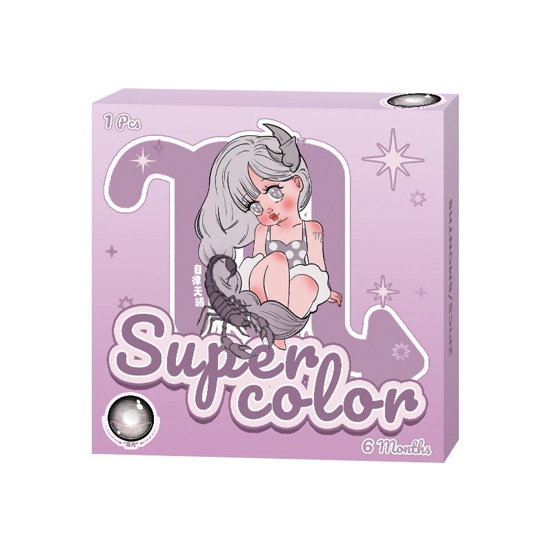 Supercolor美瞳半年抛十二星座定轴高光不乱转2片装