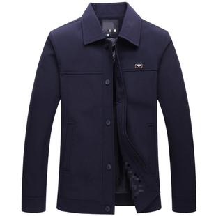 春秋冬季中老年人外套夹克衫男士老人春秋男装中年翻领外衣爸爸装