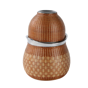 葫芦纯钛快客杯竹编保温杯便携泡茶杯钛杯泡茶壶户外旅行茶具送礼