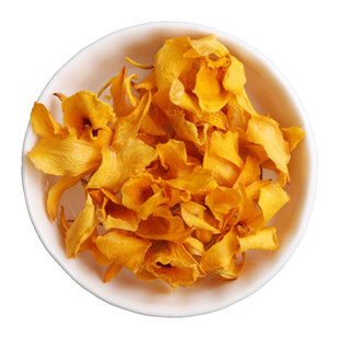 云南鼓槌铁皮石斛花茶干花茶天籽兰花天子金兰花泡水喝金黄色橘