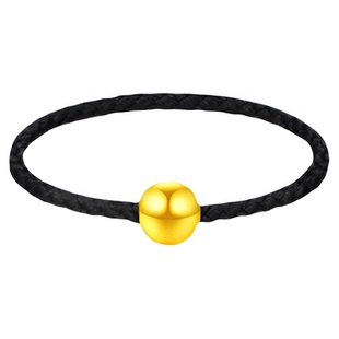 999足金黄金戒指转运珠女男情侣红绳元宝小金豆小金珠情人节对戒