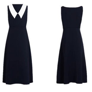 白鹿冯琳同款连衣裙轻奢气质千金高级感V领无袖背心收腰赫本长裙