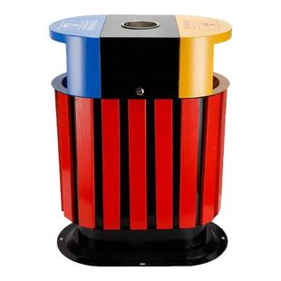 2025新款别墅户外耐用于庭院分类白铁皮时尚简约垃圾桶果皮箱2合1