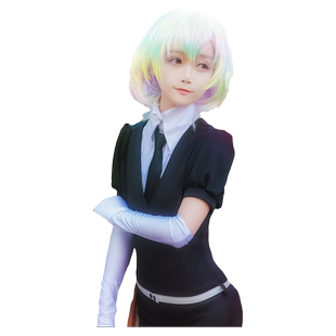 【漫囧】宝石之国 钻石cos 特调彩色渐变七彩 cos假发 送闪粉现货