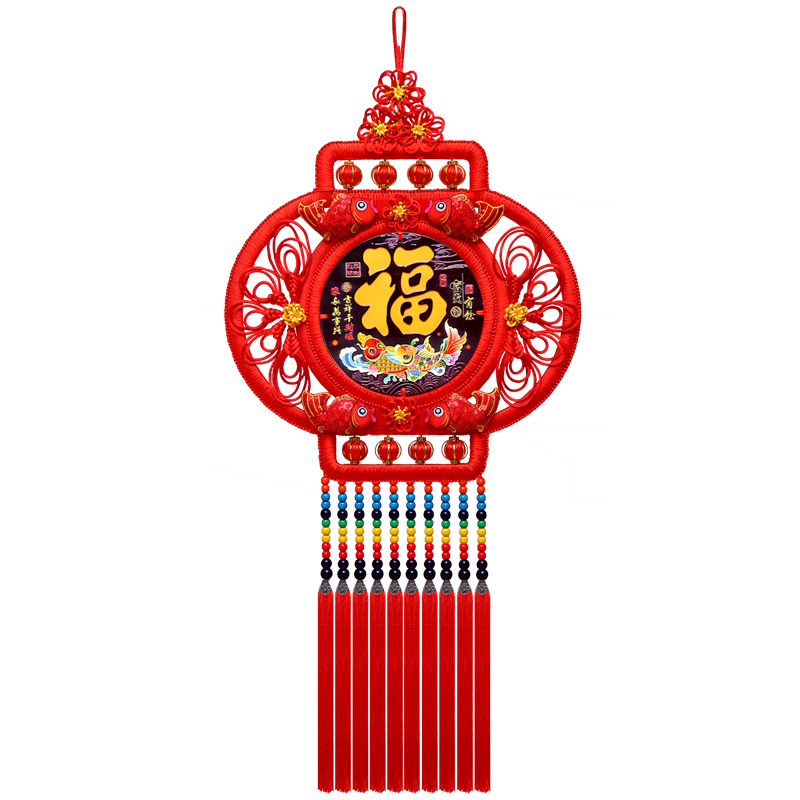 新款桃木中国结客厅挂件大号福字仿玉雕玄关乔迁平安结家居装饰